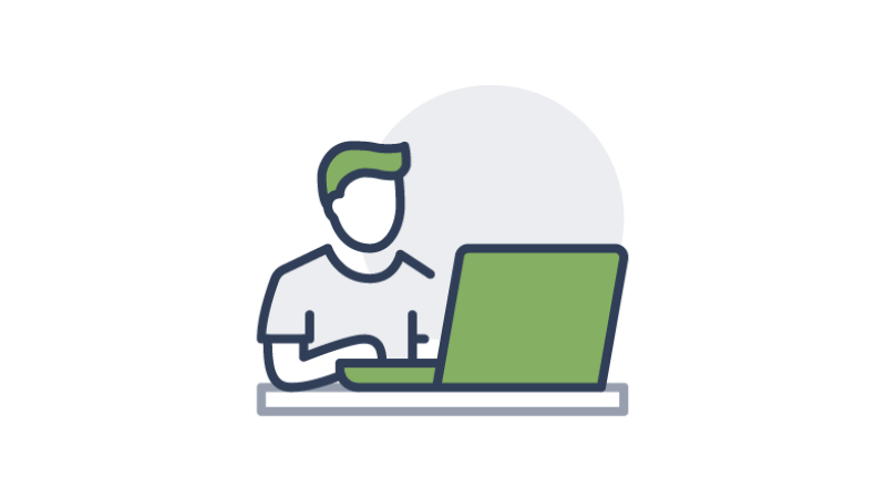 Person sitting a laptop illustration